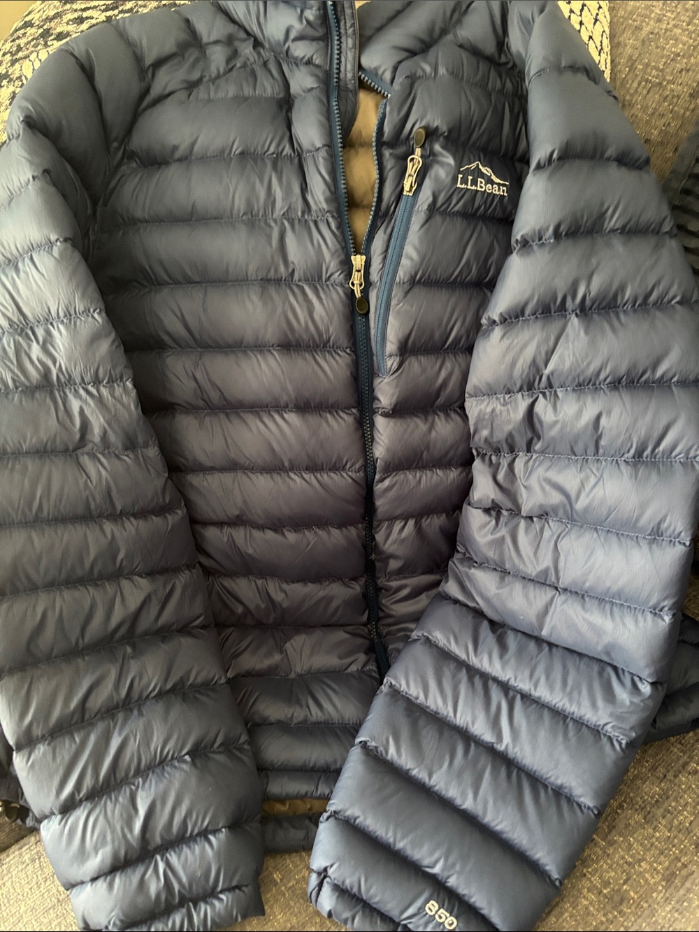 L.L.Bean Men's Navy Quilted Down Jacket